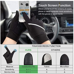 Arabest Running Gloves - Lightweight Sports Gloves, Winter Warm Gloves for Man and Woman, Waterproof Touch Screen Non-Slip Gloves for Driving, Cycling, Hiking, Skating - Black