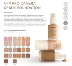 FARMASi Vfx Pro Foundation, Full Coverage Liquid Cream, Lightweight Long Lasting Coverage, Breathable Skin Moisturizer with Color True Matte Blending, Face Makeup, 1 fl. oz / 30 ml - Cool Dark 20