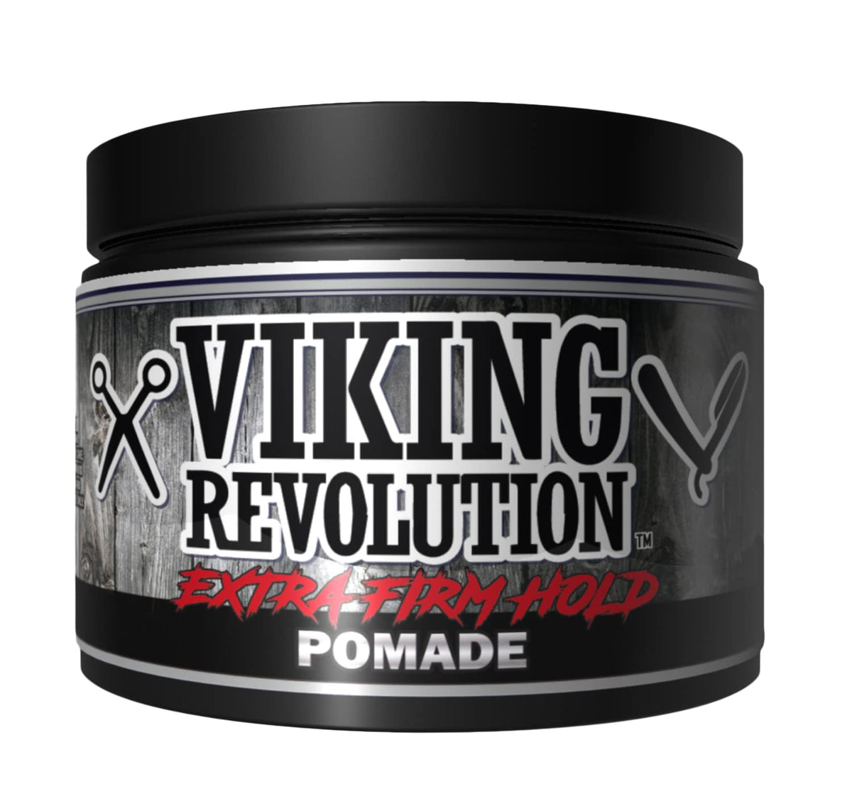 Viking Revolution Extreme Hold Pomade for Men, Style & Finish Your Hair - Extra Firm,Strong Hold & High Shine for Men’s Styling Support - Water Based Male Grooming Product is Easy to Wash Out, 4oz