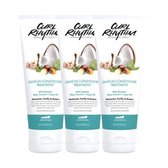 Curl Rhythm Leave-in Conditioner Treatment for Curly Hair - Moisturizing Frizz Free Shine with Shea Butter, Coconut & Argan Oil For Wavy, Kinky Coily Hair - Sulfate Free - 10 Fl Oz (3 Pack)