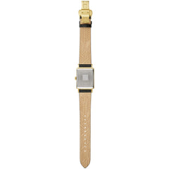 Bulova Men's Frank Lloyd Dana-Thomas House Quartz Watch, Gold, Frank Lloyd Wright Dana-Thomas House Gold-Tone Stainless Steel Black Leather Strap Watch - Black