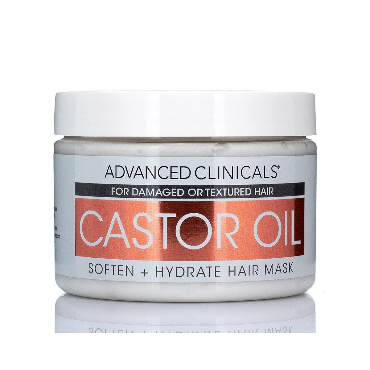 Advanced Clinicals Natural Castor Oil Moisture Detangling Treatment Mask with Jamaican Black Castor Oil, Coconut Oil, and Biotin for Treated, Dry, or Damaged Hair, 12 fl oz