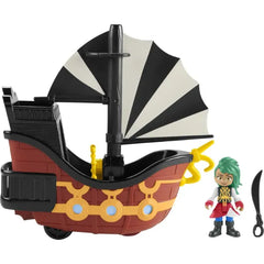 sher-Price Preschool Toys Santiago of The Seas Bonnie Bones Figure & El Calamar Pirate Ship for Pretend Play Kids