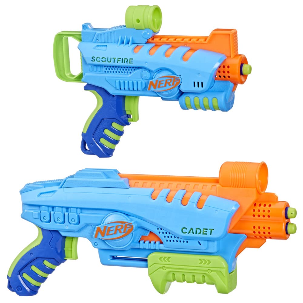 Nerf Elite Jr Ultimate Starter Set, 2 Easy Play Toy Foam Blasters, 15 Nerf Elite Darts, 2 Targets, Kids Outdoor Games