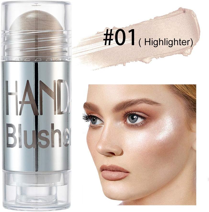 Blush Stick,Cheek Blusher Shimmer Blush Stick Face Makeup Highlighter Bronzer Contour Cream 4#