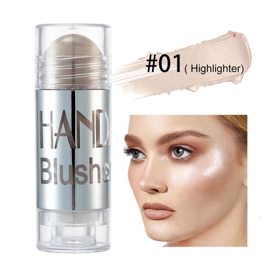 Blush Stick,Cheek Blusher Shimmer Blush Stick Face Makeup Highlighter Bronzer Contour Cream 4#