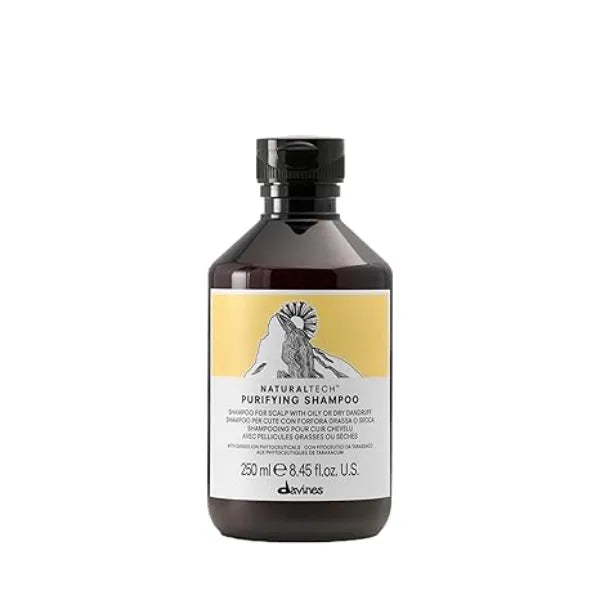 Davines Naturaltech Purifying Shampoo, Clarifying & Anti Dandruff for Dandruff (Oily or Dry) With Dandelion Phytoceuticals Cleanser for Scalp with Dandruff, 8.45 Fl Oz