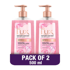 Lux Perfumed Liquid Hand Wash, for All Skin Types, Soft Rose, Glycerin Enriched Liquid Soap, 500ml, Pack of 2