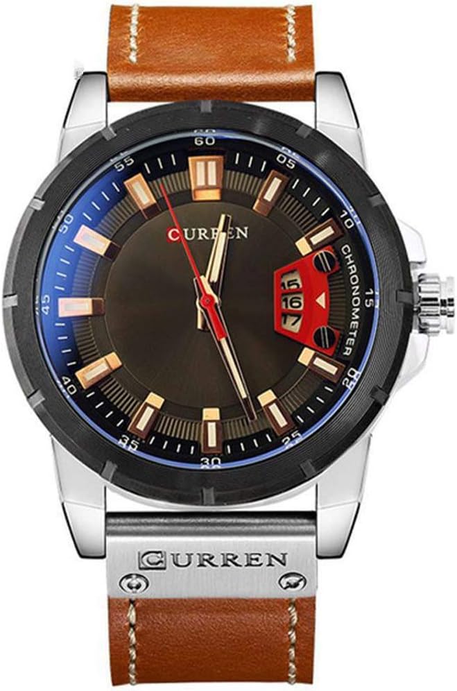 CURREN 8284 Watches Men Fashion Casual Brand Quartz Watch Man's Clock Male leather Men Waterproof Wristwatches - Brown