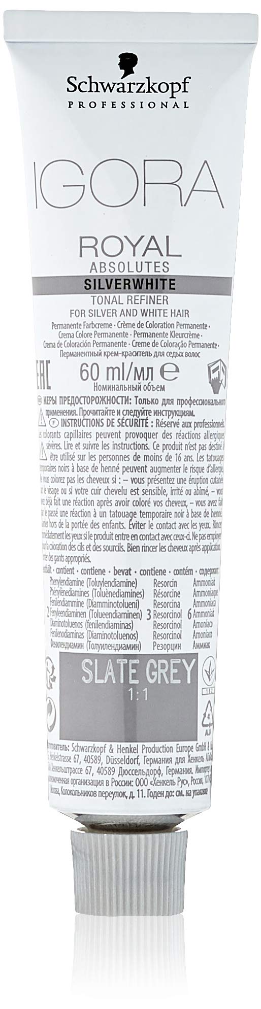 Schwarzkopf Igora Royal Absolutes Permanent Hair Dye Silver White, 60 ml - Dark Ash