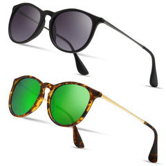SUNGAIT Vintage Round Sunglasses for Women Men Classic Retro Designer Style