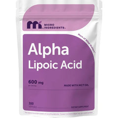 Micro Ingredients Alpha Lipoic Acid 600mg Per Serving, 300 Softgels | ALA Supplement | Made with MCT Oil| Non-GMO, Gluten-Free, Soy-Free