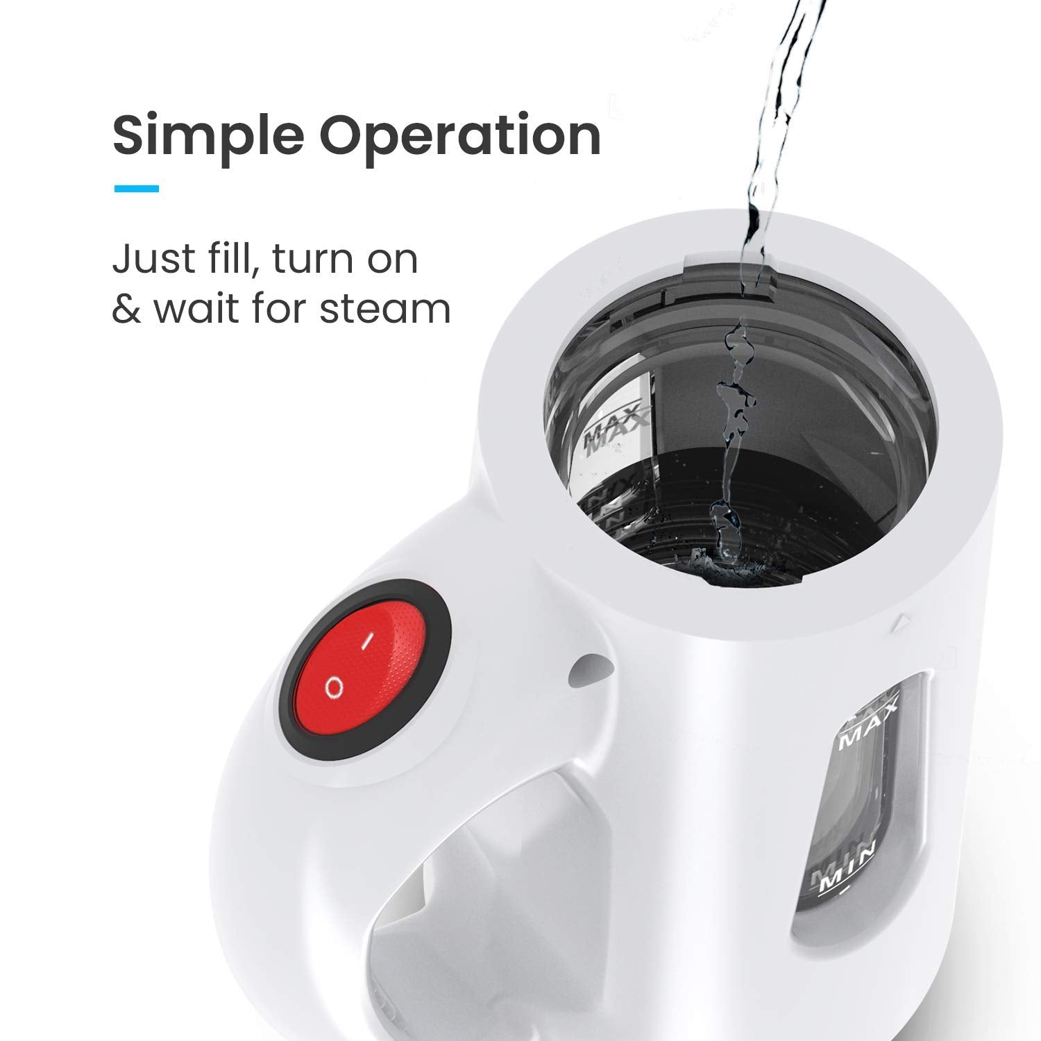 Pro Breeze Garment Steamer 850 Watt. Compact and Portable Steam Iron with Ultra-fast Heating Element and Travel Pouch
