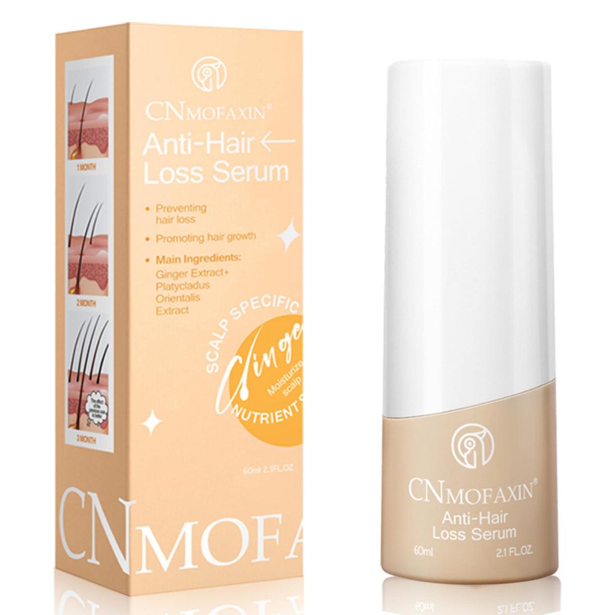 Advanced Hair Growth Serum - Anti Hair Loss Serum For Women & Men - Hair Thickening & Regrowth Formulae - Reduces Hairfall, Strengthens Roots, Boosts Volume & Length (60ml)