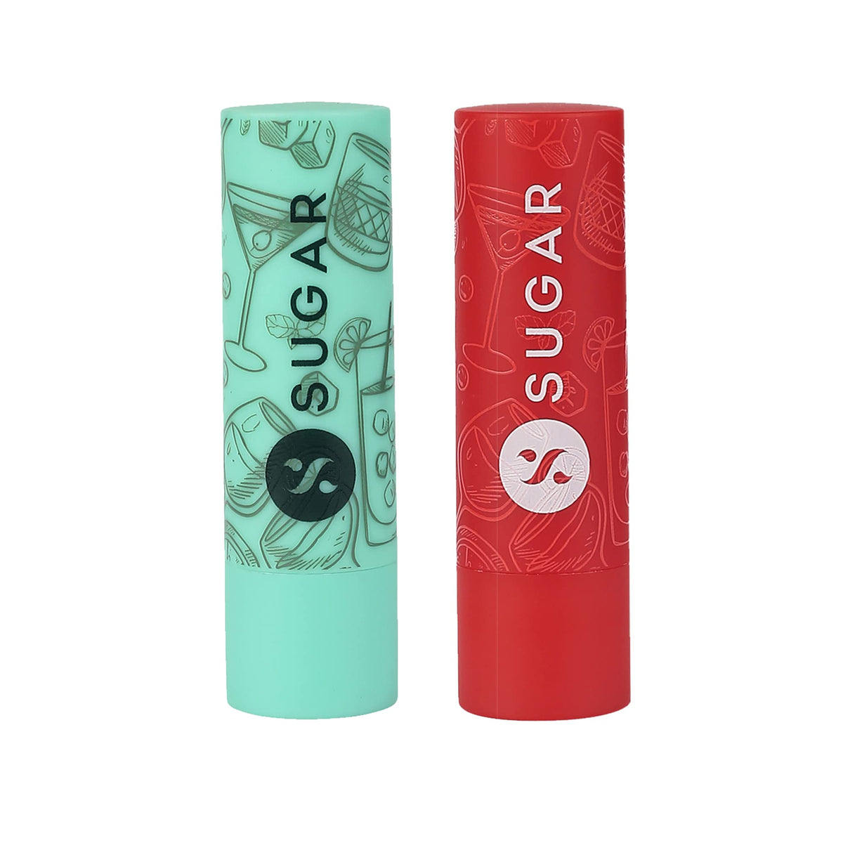 SUGAR Cosmetics - Tipsy Lips - Moisturizing Balm - Lip Moisturizer for Dry and Chapped Lips, Enriched with Shea Butter and Jojoba Oil | 01 Mojito & 02 Cosmopolitan - Pack of 2