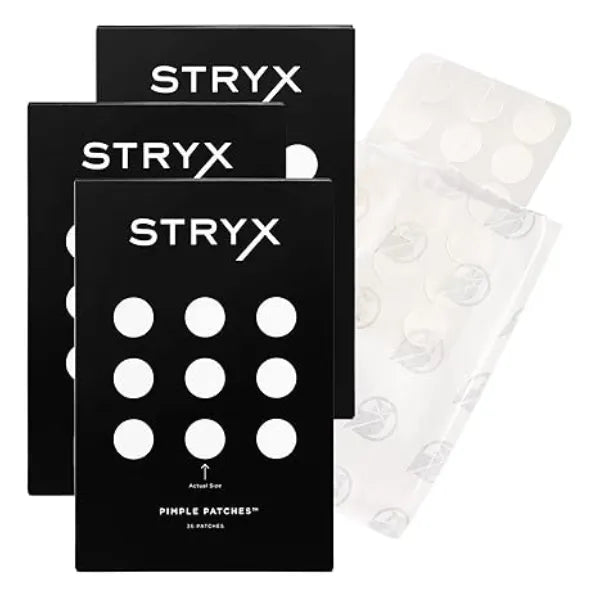 Stryx Hydrocolloid Acne Pimple Patches for Men, 3 Pack Great for Breakouts, Zits, Blemishes, Whiteheads, & Reducing Redness Designed for Men’s Larger Pores Ultra Thin, Invisible Application