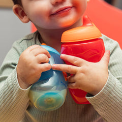 Tommee Tippee Sippee Cup, Water Bottle for Toddlers, 9 Months+, 10oz, Spill-Proof, Bite-Resistant Spout, BPA Free, Pack of 3, Red, Purple and Green