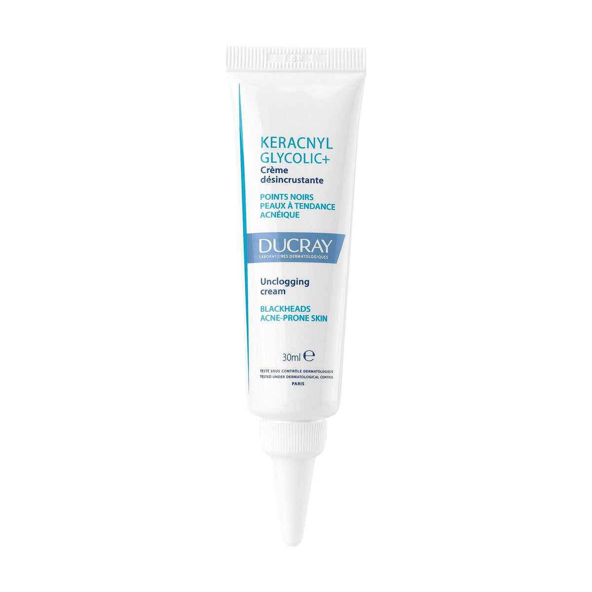 Ducray Keracnyl Glycolic+ Unclogging Cream, Moisturizing, Exfoliating ingredient- 30Ml