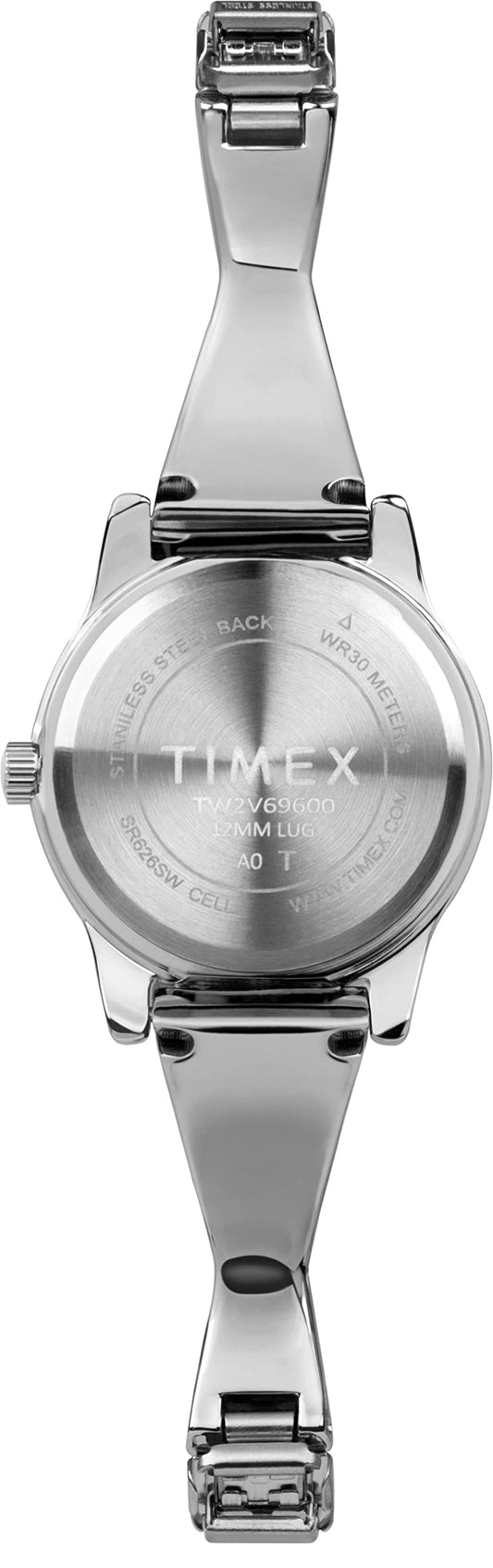 Timex Women's Main Street 25mm Semi Bangle Watch - Silver-Tone