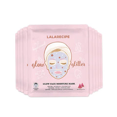 LALARECIPE Glow Face Moisture Mask – Hydrating & Cooling Hydrogel Facial with 8-Hyaluronic Acid, Watermelon & Peptides – Vegan Korean Skincare for Radiant Skin (Pack of 10)