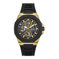GUESS Men's 44mm Watch - Lime Green Strap Blue Dial Two-Tone Case