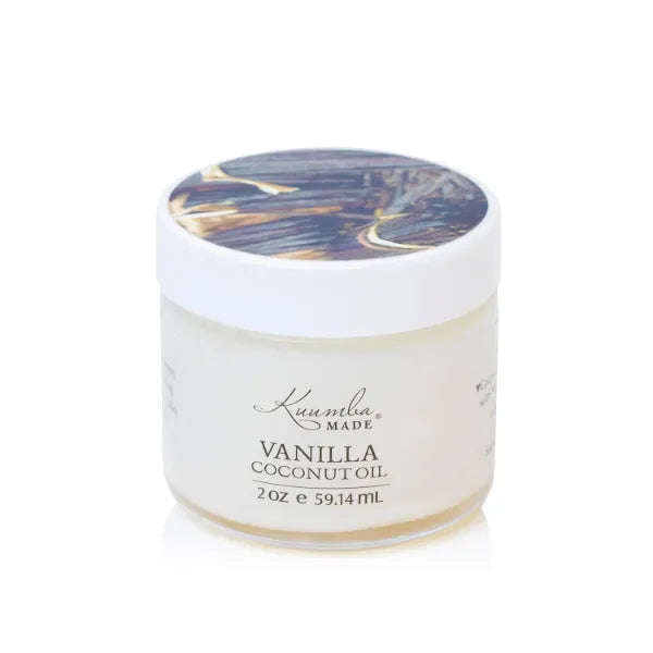 Kuumba Made Botanically Infused Vanilla Coconut Oil, Organic Daily Moisturizer for Skin & Nourishing Hair Mask, 2 Oz