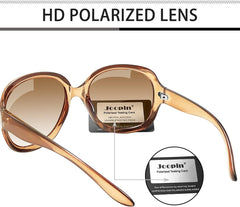 Joopin Polarized Sunglasses for Women, Ladies Big Frame Polarized Eyewear UV400 Protection Driving Fishing - Brown/Gradient Brown
