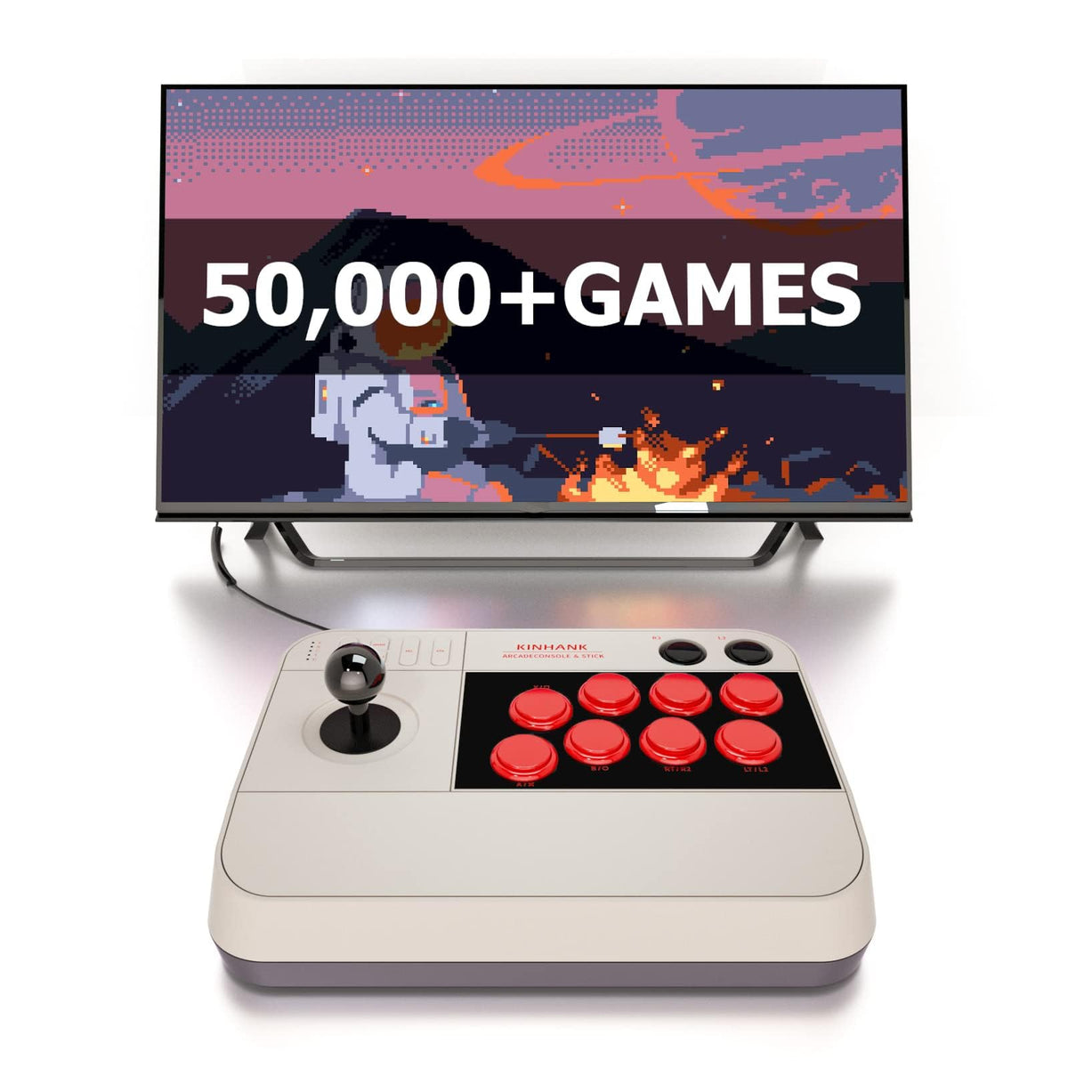 NALACAL Super Arcade Game Console, Retro Game Console,50000+Games, All-Around 3D Joysticks, Arcade Game Machine, Support Custom Buttons,EmuELEC 4.5/Android 9.0 /CoreE 256G TF Card