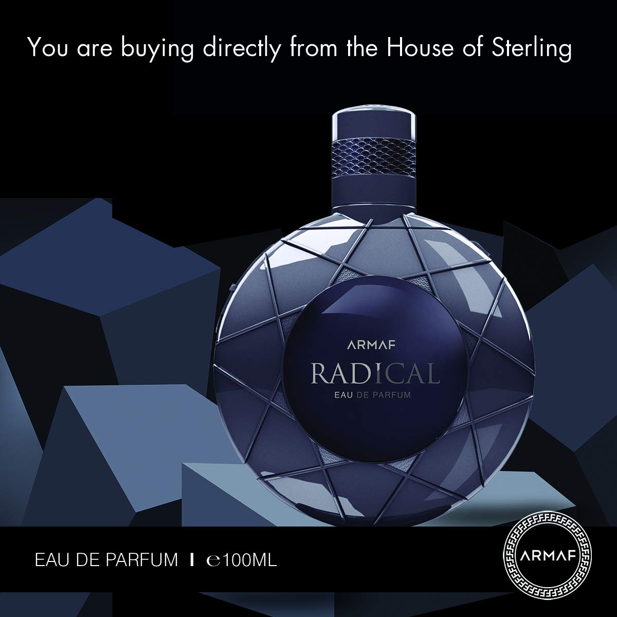 Armaf radical pour homme for men, eau de parfum, 100ml him black, by from the house of sterling