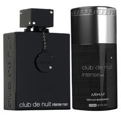 Armaf Club De Nuit Intense Man Perfumes Gift Set, Club De Nuit Intense Eau De Parfum 200ml Black + Club De Nuit Intense Man Perfume Body Spray 250ml, perfume for men, the fragrance for him, giftset