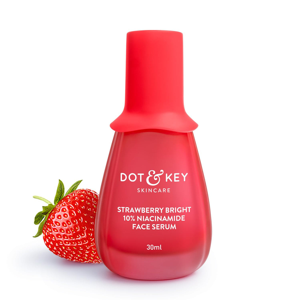 DOT & KEY 10% Niacinamide + Strawberry Face Serum with Vitamin B12 & Hyaluronic Acid Fades Dark Spots, Hyperpigmentation & Dullness Hydrates, Smooths & Minimizes Pores Bright Pink 30 ml (Pack of 1)