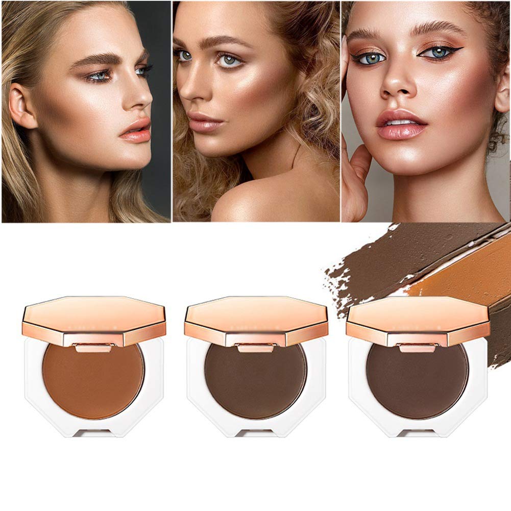 NLLNT Matte Bronzer Cream Contouring Dark Brown Shadow Powder Sun-kissed Tan Glow