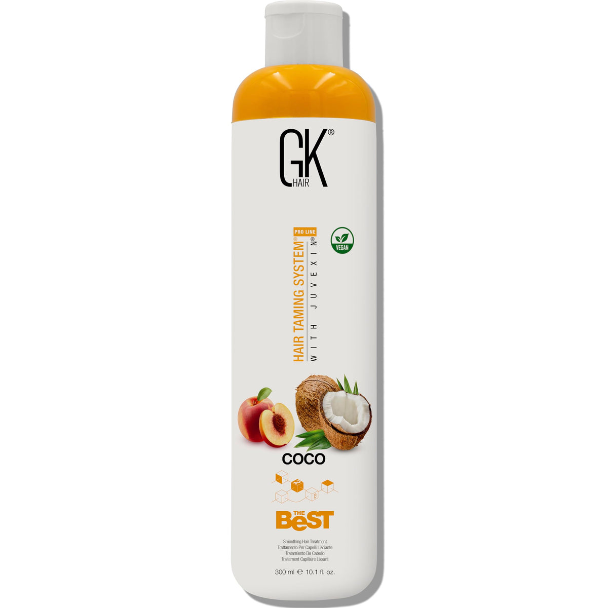 GK HAIR Global Keratin The Best COCO (10.1 Fl Oz/300ml) Smoothing Keratin Hair Treatment - Professional Brazilian Complex Blowout Straightening For Silky Smooth & Frizz Free Hair