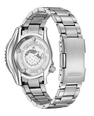 CITIZEN Men's Automatic Promaster Marine Watch Silver/Brown with Interchangeable Strap NY0164-65XE