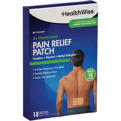 HealthWise Medicated Pain Relief Patch for Back & Large Areas, 18 Count