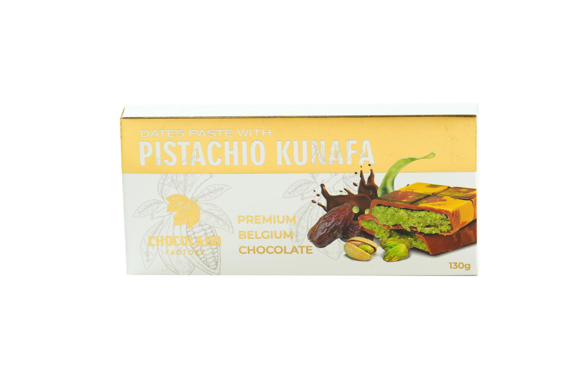 Chocolado Premium Belgian Chocolate Filled with Dates Paste and Pistachio Kunafa - 130g