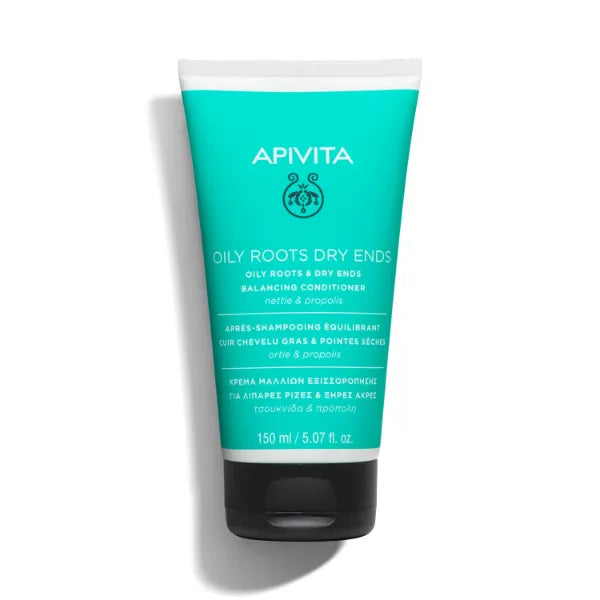Apivita Oily Roots & Dry Ends Balancing Conditioner | Balances, Hydrates & Moisturizes Hair with Nettle & Propolis