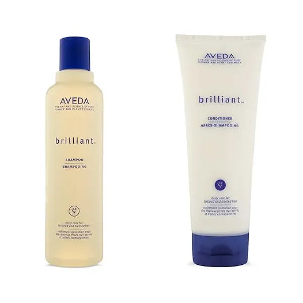 Aveda Brilliant Shampoo & Conditioner Set Shine Enhancing Shampoo & Conditioner Deeply Cleanses, Detangles, Smooths for All Hair Types