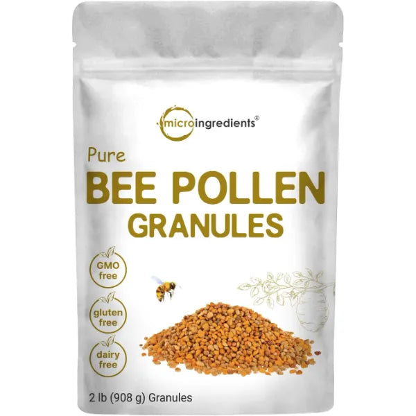 Micro Ingredients Bee Pollen Granules, 2 lb Bulk Supply, Raw Superfood | Freshly Harvested & Natural Bee Pollen | Great for Smoothies, Yogurt & Drinks | Keto Friendly, Non-GMO, Gluten Free