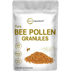 Micro Ingredients Bee Pollen Granules, 2 lb Bulk Supply, Raw Superfood | Freshly Harvested & Natural Bee Pollen | Great for Smoothies, Yogurt & Drinks | Keto Friendly, Non-GMO, Gluten Free