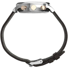 Timex mens Chronograph Watch Waterbury with Leather Strap - Dark Brown/Silver