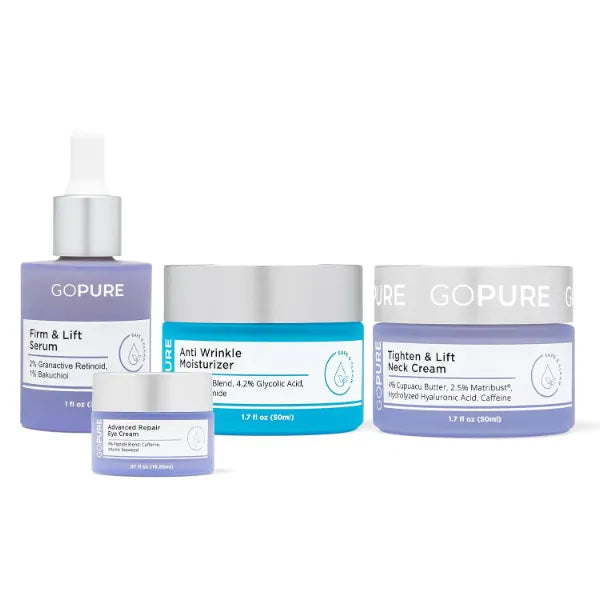 goPure Ultimate Firming Set - Neck, Eye, Anti Wrinkle Creams and Firm & Lift Serum