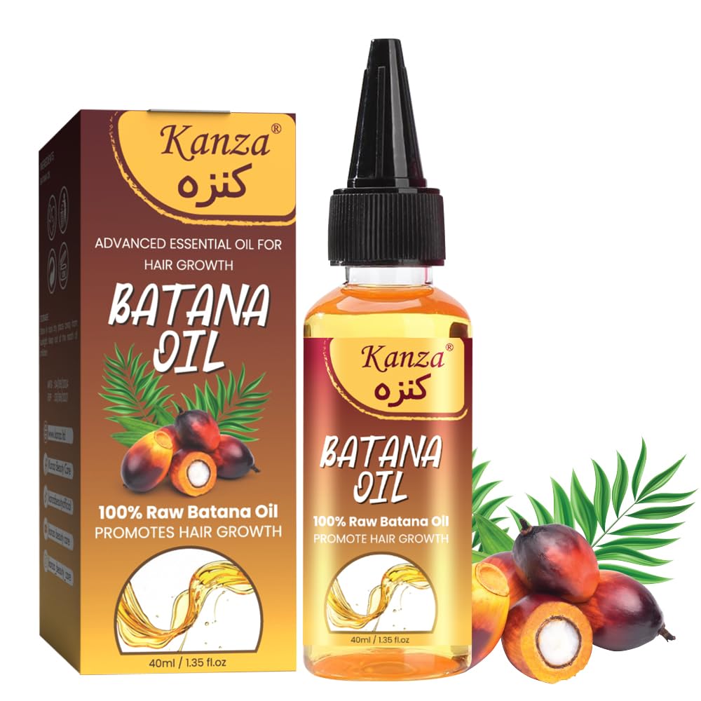 KANZA Batana Oil for Hair Growth 40ml, 100% Natural Organic Batana Oil for Hair Growth, Advanced Essential Raw Batana Oil for Thin Hair Repair Damaged Hair Nourishes Thin Hair Scalp Skin & Hair Growth