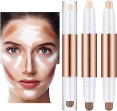 Women Facial Make Up Double-Headed Stick Portable Highlighter Shadow Bronzers Contouring Cosmetics for Professional, Type 4