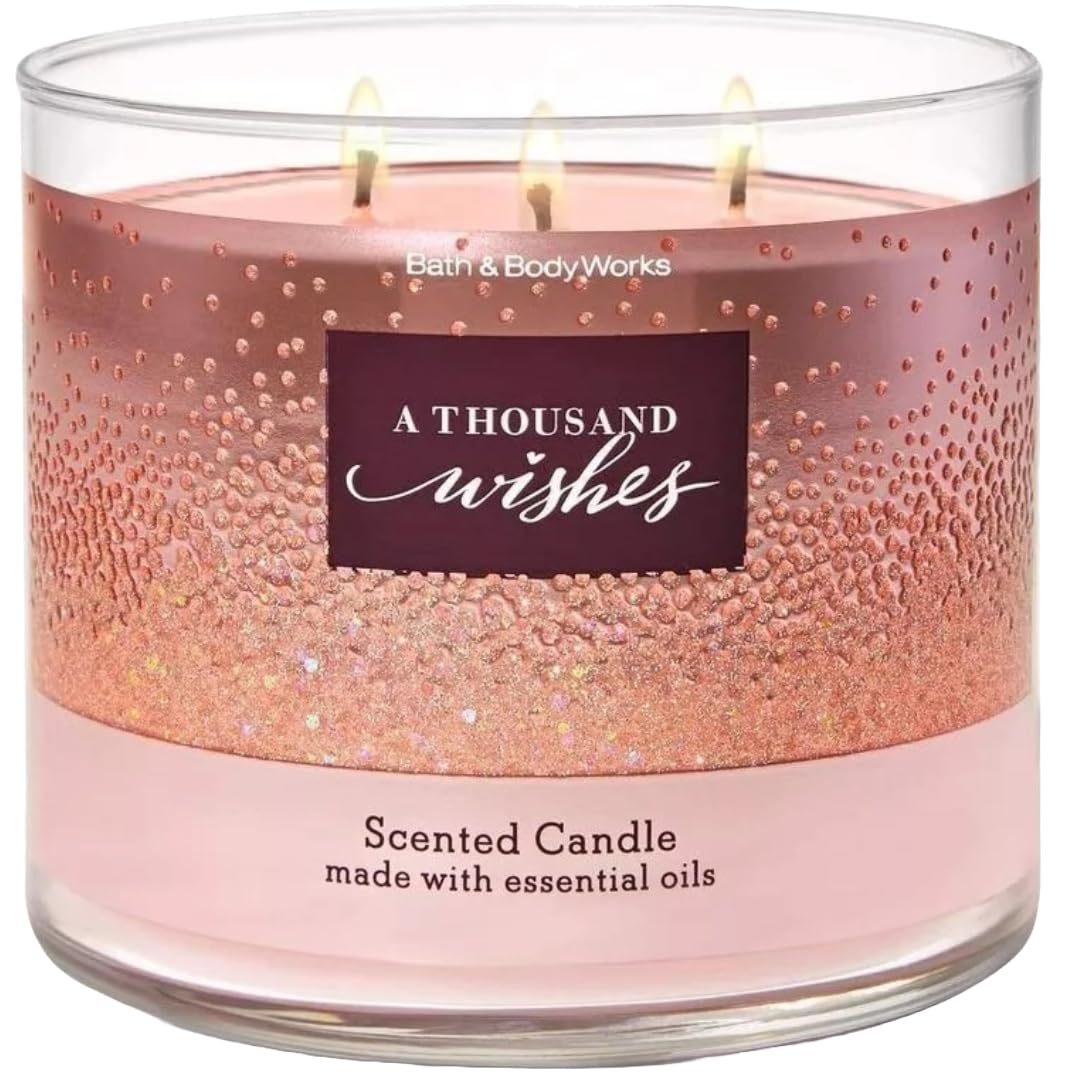 Bath & Body Works And Thousand Wishes Scented 3 Wick Candle 411g- Scented Candle with essential oil.