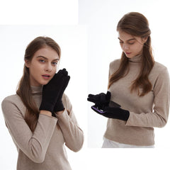 ELECDON Women Touch Screen Gloves - Winter Warm Gloves Touchscreen Mittens Thermal Fleece Lined Knitted Gloves for Outdoor - Blue