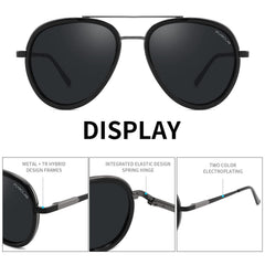 PUKCLAR Sunglasses for Men Polarized Lightweight TR90 Frame UV400 Spring Hinges Sunglasses