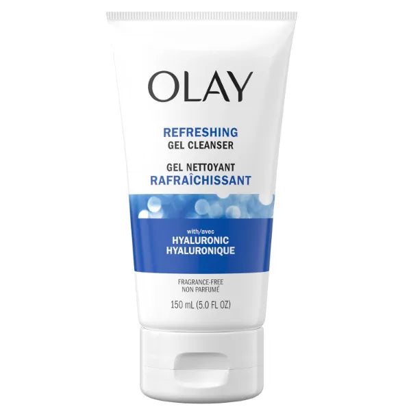 Olay Refreshing Gel Cleanser Hyaluronic + Peptide 24 Face Wash, Fragrance-Free - 5.0 Fl oz, 150 ml