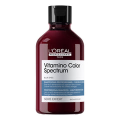 L'Oréal Professionnel Paris Vitamino Color Spectrum Blue Shampoo - Neutralizes Orange Tones, Enhances Shine & Vibrancy, Maintains Day 1 Color Vibrancy, Hydrates & Strengthens Light Brown Hair 300ml