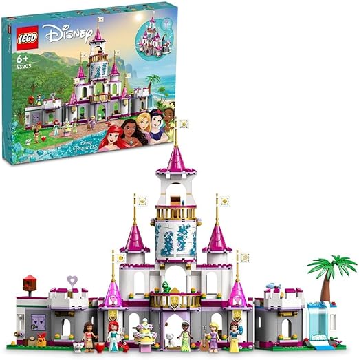 LEGO Disney Princess Ultimate Adventure Castle Building Toy for 6 Plus Year Old Kids, Girls & Boys with 5 Princess Mini-Doll Figures of Ariel, Rapunzel, Snow White, Moana and Tiana 43205